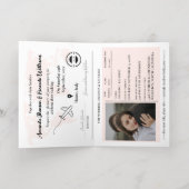 Goud en donker Mauve paspoort bruiloft uitnodiging (Binnenlaag)