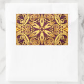 Goud en donker roos feestelijk glas in lood rechthoekige sticker (Tas)