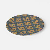 Goud en donkerblauw Art Deco ontwerp met rhombusse Papieren Bordje (Gekanteld)