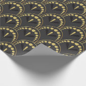 Goud en donkergrijs kunstdeco geometrisch patroon cadeaupapier (Hoek)