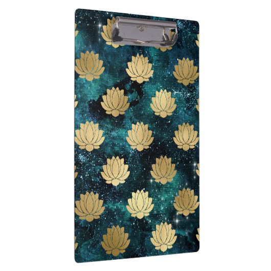 Goud en donkergroen Galaxy Dharma Mandala Pattern Klembord (Rechts)