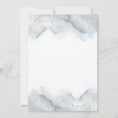 Goud en Dusty Blue Waterverf Baby shower Kaart (Achterkant)