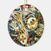 Goud en eiwit keramisch ornament (Links)