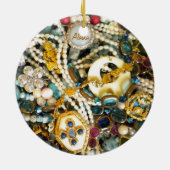 Goud en eiwit keramisch ornament (Achterkant)