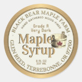 Goud en eiwit met bril ronde sticker (Voorkant)