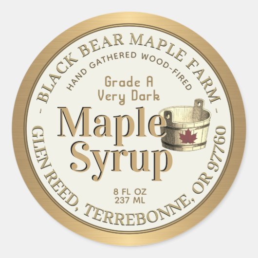 Goud en eiwit met bril ronde sticker (Voorkant)