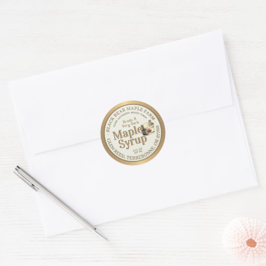 Goud en eiwit met bril ronde sticker (Envelop)