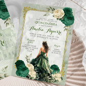Goud en Emerald Groen Kasteel Prinses Quinceañera Kaart