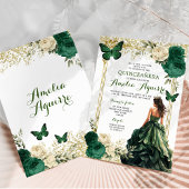 Goud en Emerald Groen Koninklijke Prinses Quinceañ Kaart