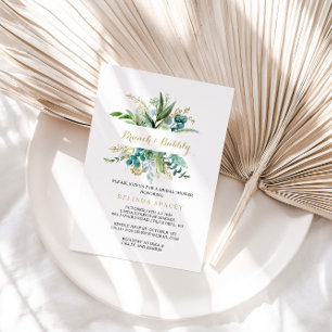 Goud en Eucalyptus Brunch & Bubbly Vrijgezellenfee Kaart