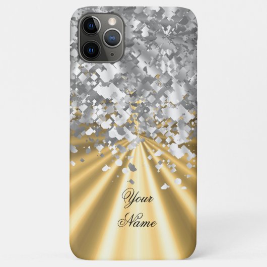 Goud en faux glitter op maat Case-Mate iPhone case (Achterkant)