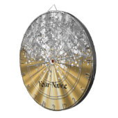 Goud en faux glitter op maat dartbord (Voorkant Rechts)