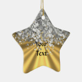 Goud en faux glitter op maat keramisch ornament (Rechts)