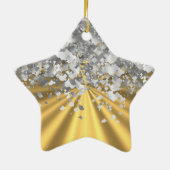 Goud en faux glitter op maat keramisch ornament (Achterkant)