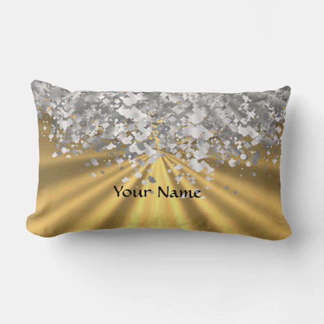 Goud en faux glitter op maat kussen (Voorkant)