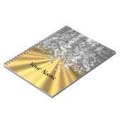 Goud en faux glitter op maat notitieboek (Linkerzijde)