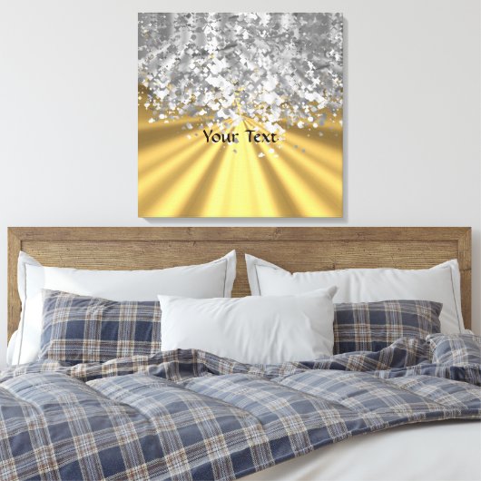 Goud en faux op maat canvas afdruk (Insitu (Slaapkamer))