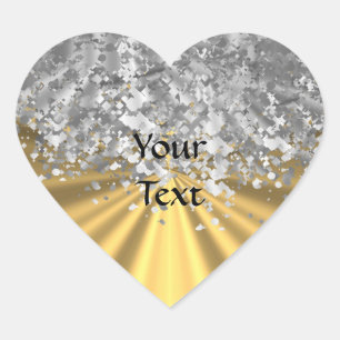 Goud en faux op maat hart sticker