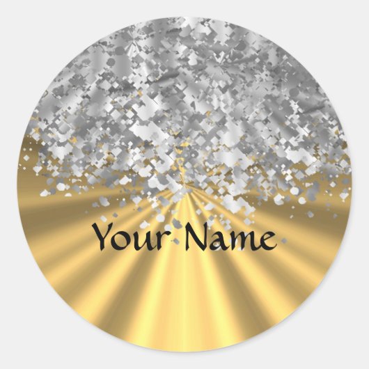 Goud en faux op maat ronde sticker (Voorkant)