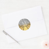 Goud en faux op maat ronde sticker (Envelop)