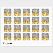 Goud en faux op maat vierkante sticker (Vel)