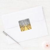 Goud en faux op maat vierkante sticker (Envelop)