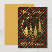 Goud en Fluweel Gepersonaliseerde Kerstmis Vlakke (Voorkant / Achterkant)