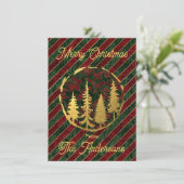 Goud en Fluweel Gepersonaliseerde Kerstmis Vlakke (Staand voorkant)