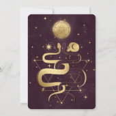 Goud en fluweel rood Fancy Halloween Party Kaart (Achterkant)