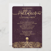 Goud en fluweel rood Fancy Halloween Party Kaart (Voorkant)