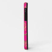 Goud en fuchsia roze damast patroon Case-Mate iPhone case (Achterkant/links)