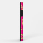 Goud en fuchsia roze damast patroon Case-Mate iPhone case (Achterkant/rechts)