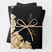 Goud en geel 50e verjaardag inpakpapier vel (In situ)