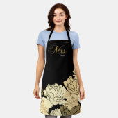 Goud en geel blij 50ste jubileum rozen schort (Gedragen)