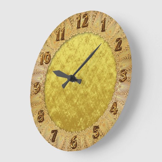 Goud en geel foliestelsel, abstract ontwerp grote klok (Hoek)