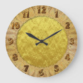 Goud en geel foliestelsel, abstract ontwerp grote klok (Voorkant)