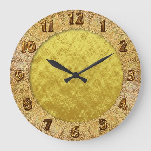 Goud en geel foliestelsel, abstract ontwerp grote klok (Voorkant)