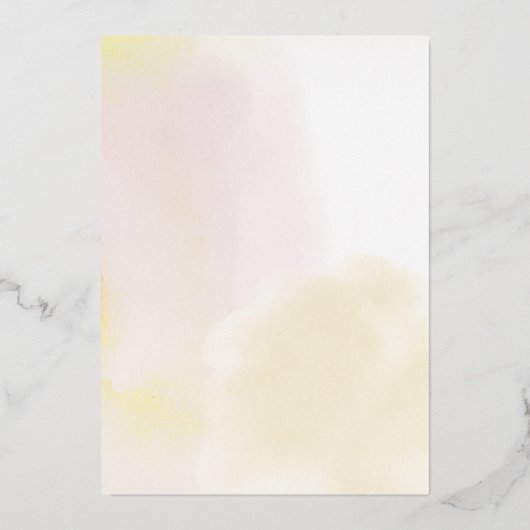 Goud en geel hart Eerste verjaardag Folie Uitnodiging (Achterkant)