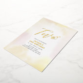 Goud en geel hart Tweede verjaardag Folie Uitnodiging (Gedraaid)