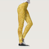 Goud en geel samengeperst marmerpatroon leggings (Rechts)