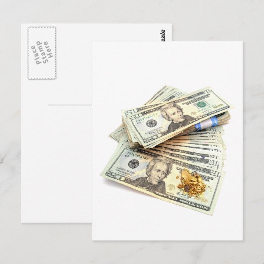 Goud en geld briefkaart (Voorkant / Achterkant)