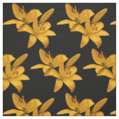 Goud en gele Lily Flower Fabric Stof (Swatch)