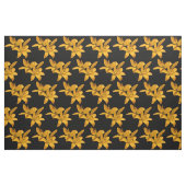 Goud en gele Lily Flower Fabric Stof (Fat Quarter)
