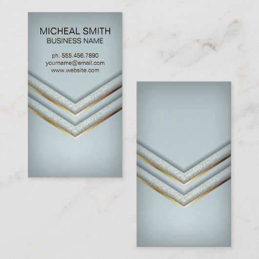 Goud en gespikkelde luxe geometrische visitekaartje (Voorkant / Achterkant)