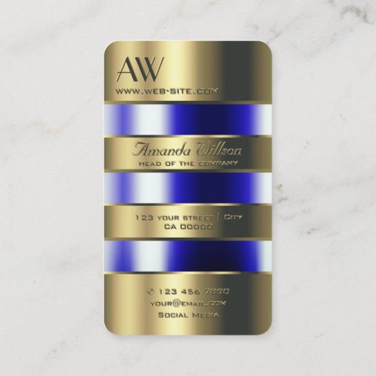 Goud en glas kunnen blauwe vloeistoffen met Initia Visitekaartje (Achterkant)