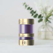 Goud en glas kunnen Paarse vloeistoffen monogram k Visitekaartje (Staand voorkant)