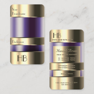 Goud en glas kunnen Paarse vloeistoffen monogram k Visitekaartje