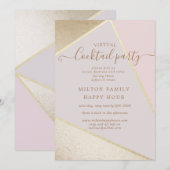 Goud en glitter faux folie Virtual Cocktail Party Kaart (Voorkant / Achterkant)
