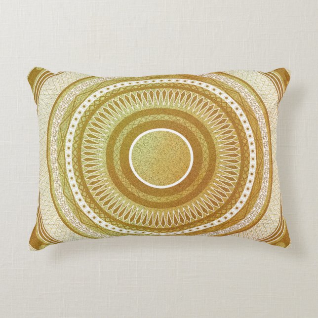 Goud en Glitter Mandala Accent Kussen (Voorkant)