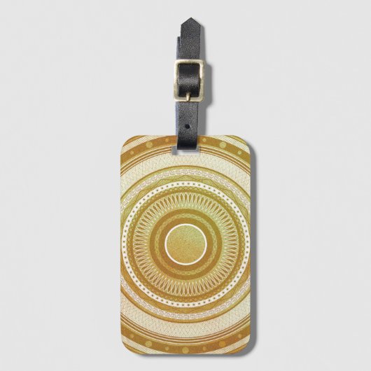Goud en Glitter Mandala Bagagelabel (Voorkant (verticaal))